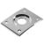 Jack plate rectangular chrome 10mm hole